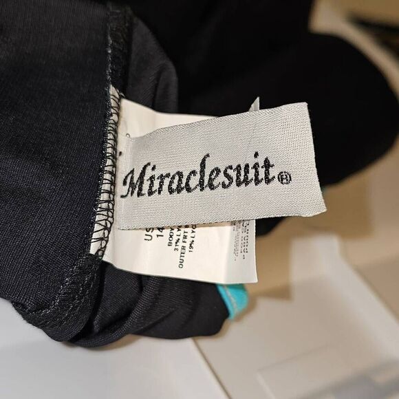 Miraclesuit Womens Black Blue One Piece Swimsuit 14‎ - Picture 4 of 5